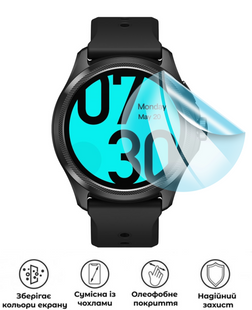 Захисна гідрогелева глянцева плівка Grade D на екран годинника Mobvoi TicWatch Pro 5, HF-D01SNG-090-014, В наявності, UAH