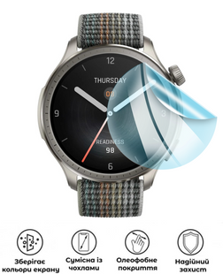 Захисна гідрогелева глянцева плівка Grade A на екран годинника Amazfit Balance, HF-A01SNG-076-021, В наявності, UAH