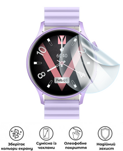 Захисна поліуретанова глянцева плівка Heavy Armor Plus на екран годинника Kieslect Lady Smartwatch Lora 2, PF-HP01SNG-079-021, В наявності, UAH