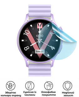 Захисна гідрогелева матова плівка Grade B на екран годинника Kieslect Lady Smartwatch Lora 2, HF-B01SNM-079-021, В наявності, UAH