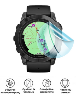 Захисна гідрогелева глянцева плівка Grade D на екран годинника Garmin Epix Pro Gen 2 (51mm), HF-D01SNG-083-036, В наявності, UAH