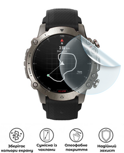 Захисна поліуретанова матова плівка Edge Armor на екран годинника Amazfit Falcon, PF-EG01SNM-076-017, В наявності, UAH