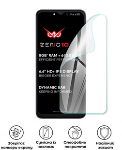Захисна поліуретанова глянцева плівка Heavy Armor Plus на екран смартфона Itel Zeno 10, PF-HP02SNG-041-011, В наявності, UAH