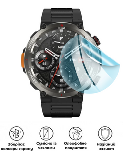 Захисна гідрогелева глянцева плівка Grade B на екран годинника Blackview W50 Pro, HF-B01SNG-014-011, В наявності, UAH